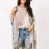 Style History Fringe Poncho In Grey Image - 1