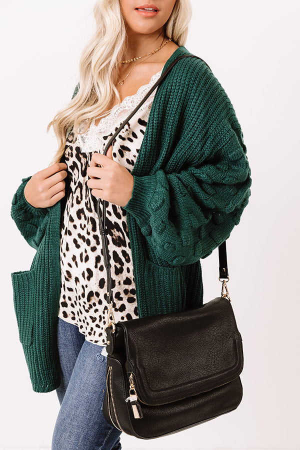 Sleek And Chic Faux Leather Crossbody In Black Image - 1