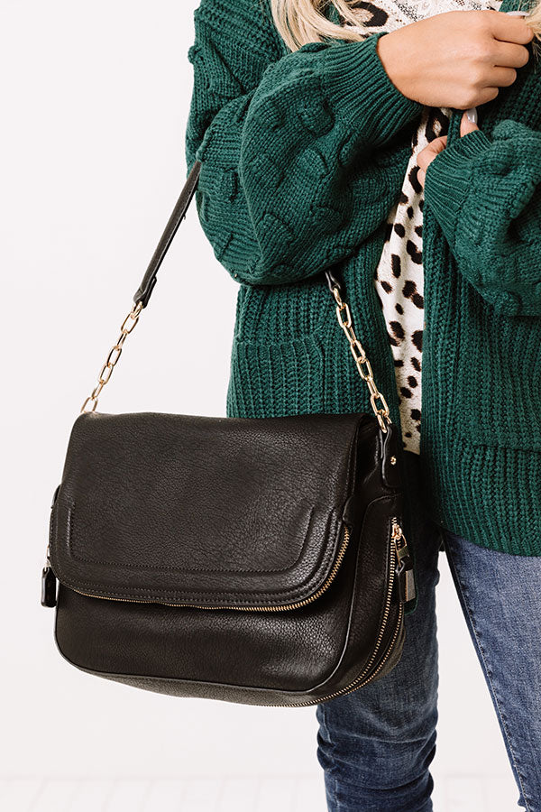 Sleek And Chic Faux Leather Crossbody In Black Image - 2