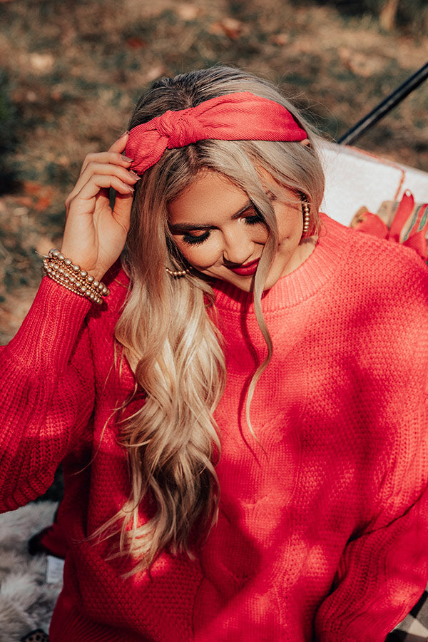 Adore More Corduroy Headband in Red Image - 1