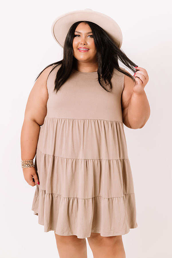 Apple Spiced Wishes Babydoll Dress In Taupe   Curves Image - 2