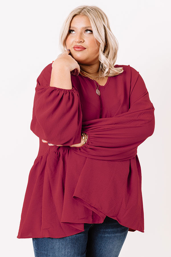 Honor And Love Shift Top In Wine Curves Image - 1