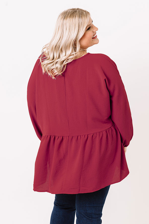 Honor And Love Shift Top In Wine Curves Image - 3