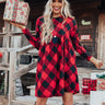 YuleTide Cheer Buffalo Check Babydoll Dress Image - 1