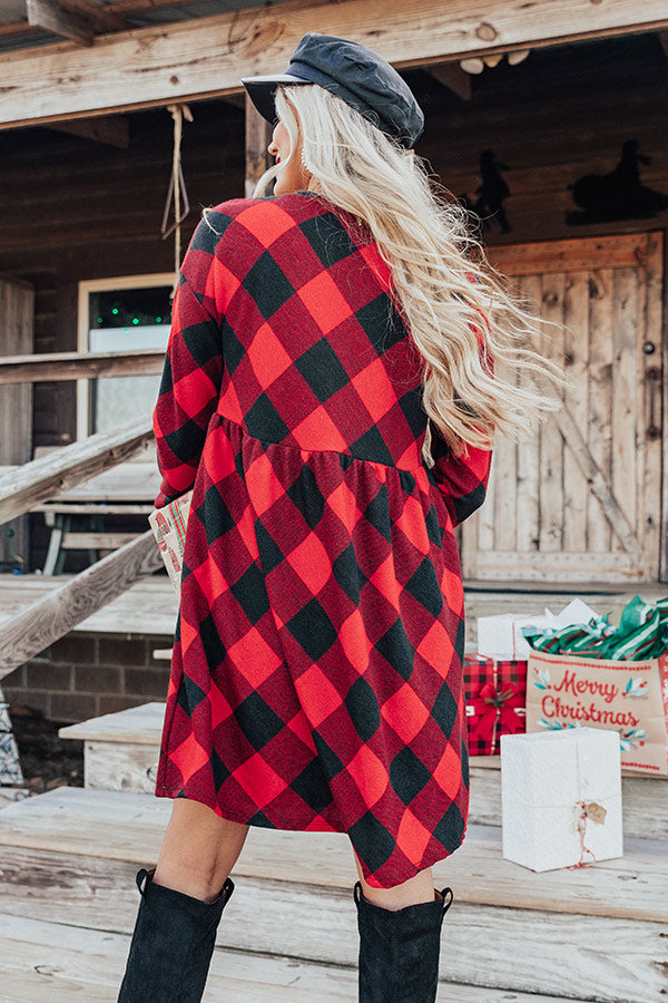 Buffalo Check Shirt Dress Red Black Check Dress Woolrich Kids