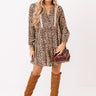 Central Park Views Leopard Shift Dress In Brown Image - 1