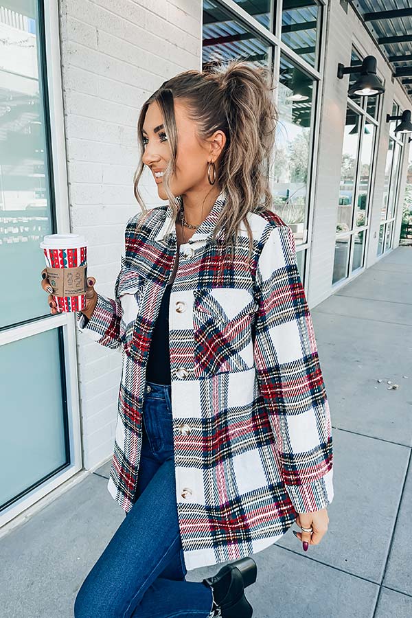 Plaid winter jacket sales
