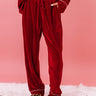 Lowkey Weekend Velvet Pants in Wine Image - 1