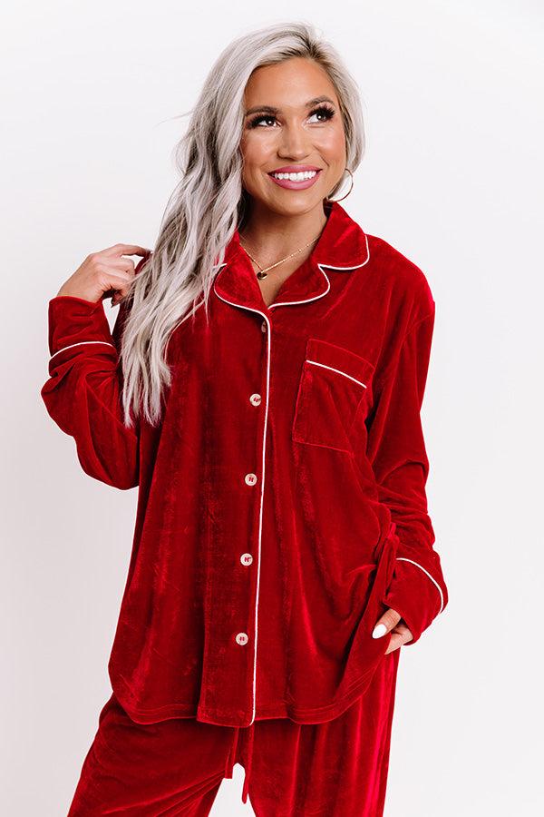 Lowkey Weekend Velvet Top in Wine Image - 3