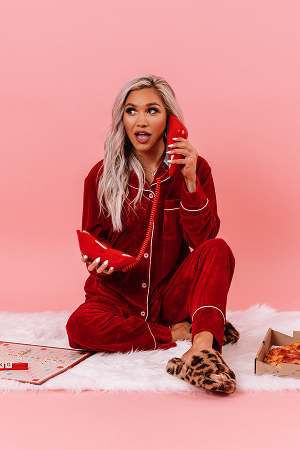 Lowkey Weekend Velvet Top in Wine Image - 1