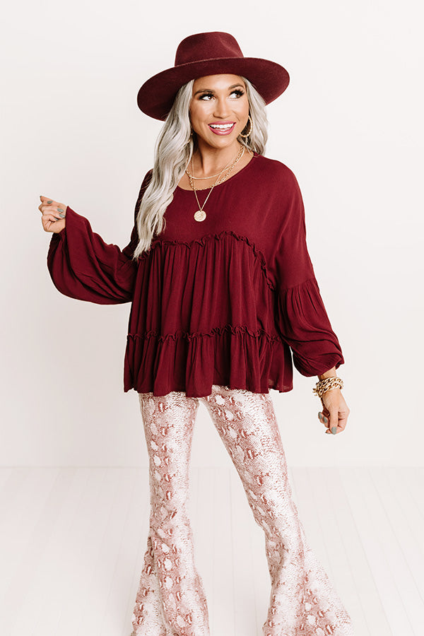 Dapper Darling Shift Top in Merlot Image - 3