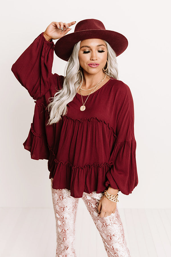Dapper Darling Shift Top in Merlot Image - 1