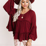 Dapper Darling Shift Top in Merlot Image - 1