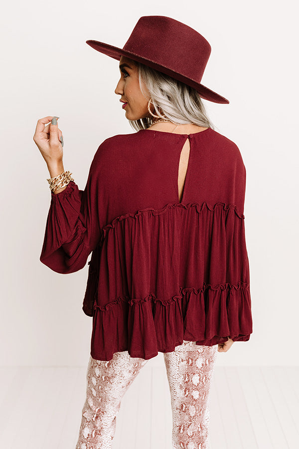 Dapper Darling Shift Top in Merlot Image - 4