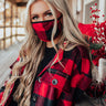 YuleTide Cheer Buffalo Check Cloth Face Mask Image - 1