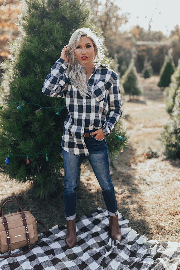 Brulee Babe Flannel Top In Camel