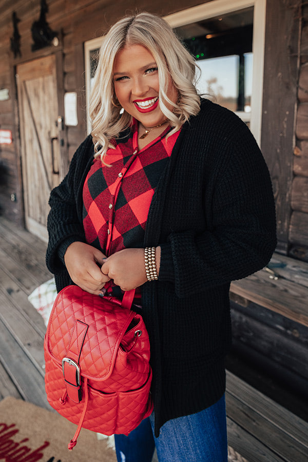 Hometown Holiday Checkered Front Tie Top Curves Image - 5