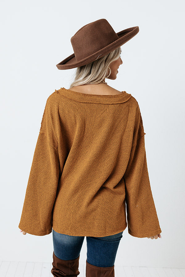 Hear Me Out Shift Top in Camel Image - 4