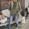 Gingerbread Latte Fringe Sweater In Sage Image - 1