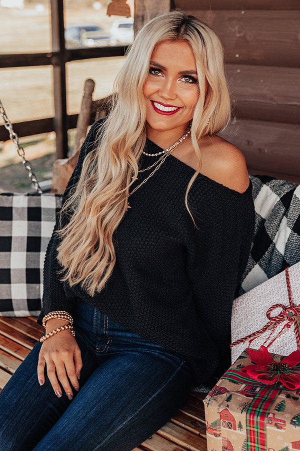 Love At First Frost Knit Sweater in Black Image - 2