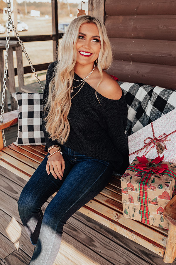 Love At First Frost Knit Sweater in Black Image - 5