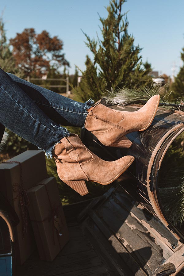 The O'Conner Faux Suede Bootie In Tan Image - 1