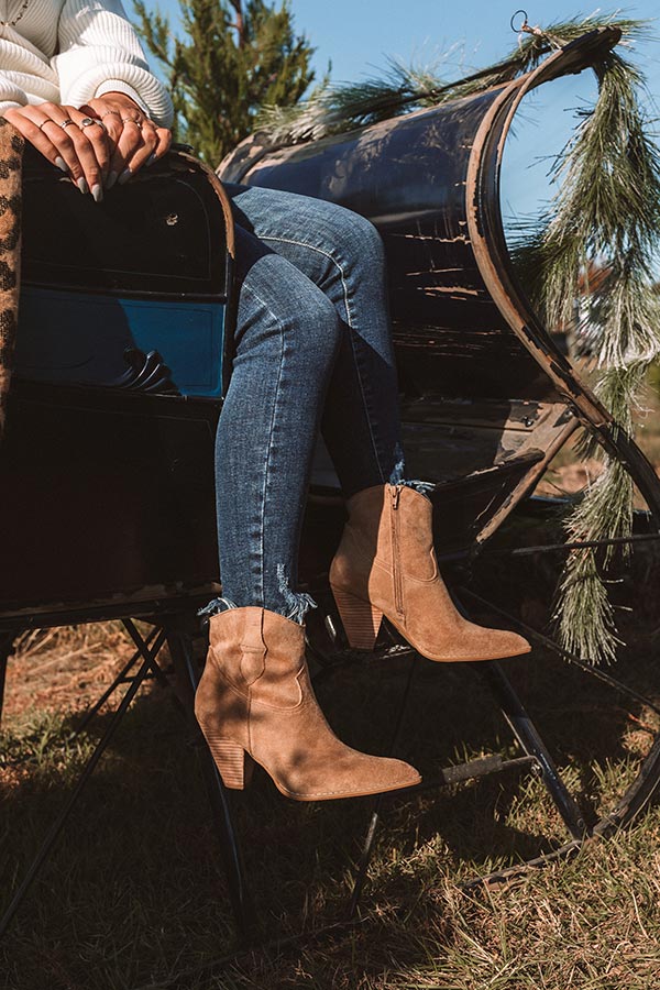The O'Conner Faux Suede Bootie In Tan Image - 2