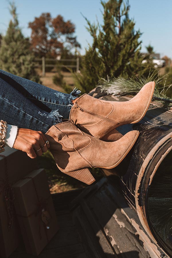 The O'Conner Faux Suede Bootie In Tan Image - 3