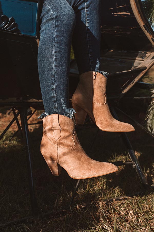 The O'Conner Faux Suede Bootie In Tan Image - 4