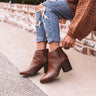 The Estelle Faux Leather Bootie In Chestnut Image - 1