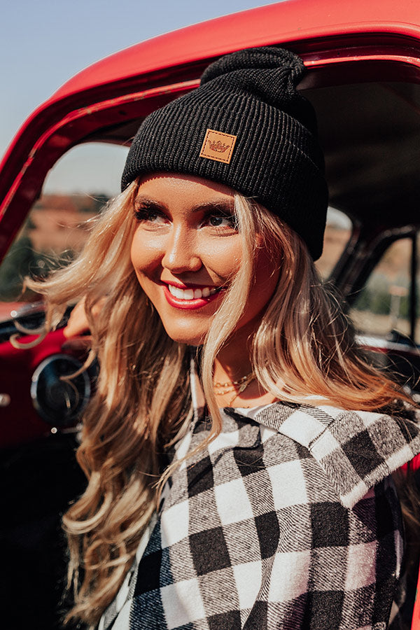 Matcha Latte Beanie In Black Image - 3