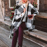 Caramel Kisses Buffalo Check Poncho In White Image - 1