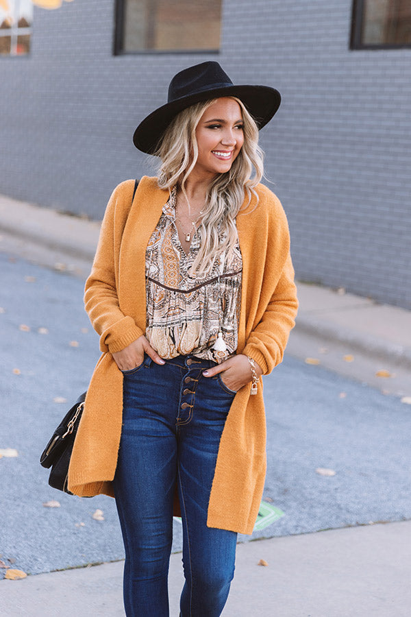 Cottage In The Country Cardigan in Golden Honey Image - 1