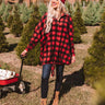 Snowy Dawn Flannel Tunic in Red Image - 1