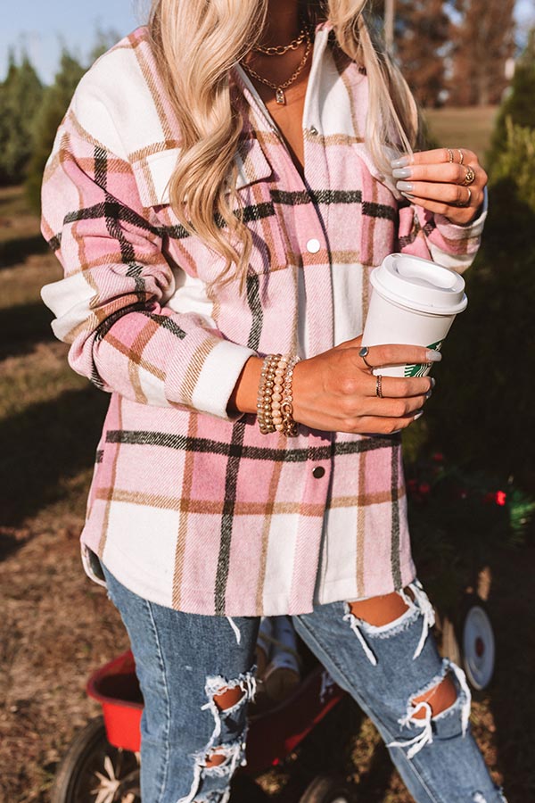 Winter Lane Plaid Jacket In Blush – Impressions Online Boutique