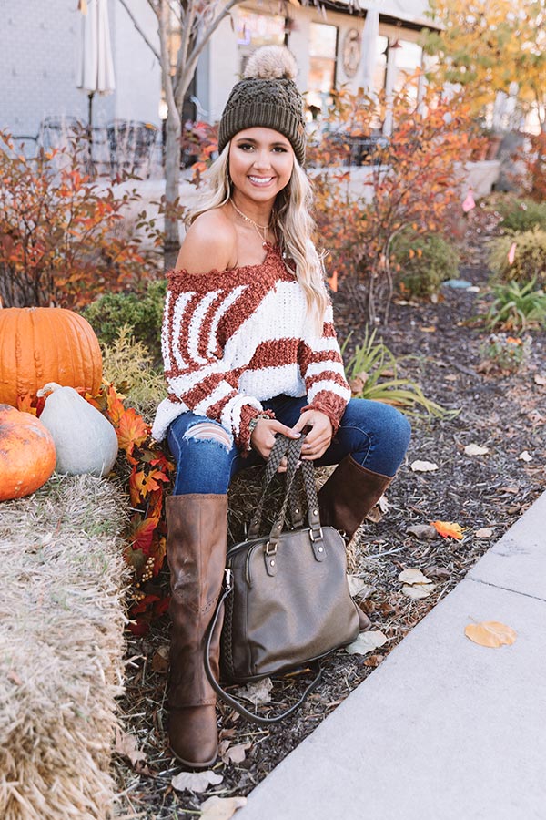 Latte Meet Up Stripe Sweater Image - 3