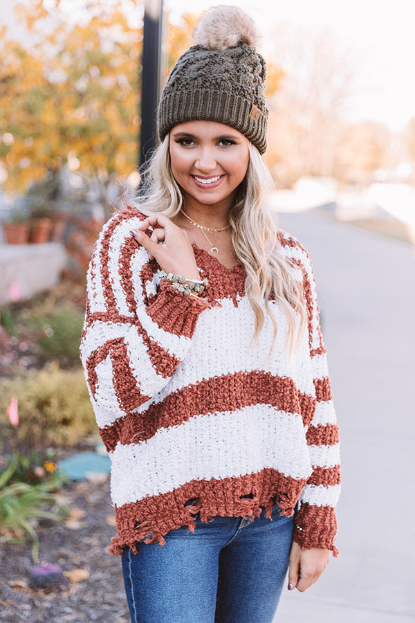 Latte Meet Up Stripe Sweater Image - 1