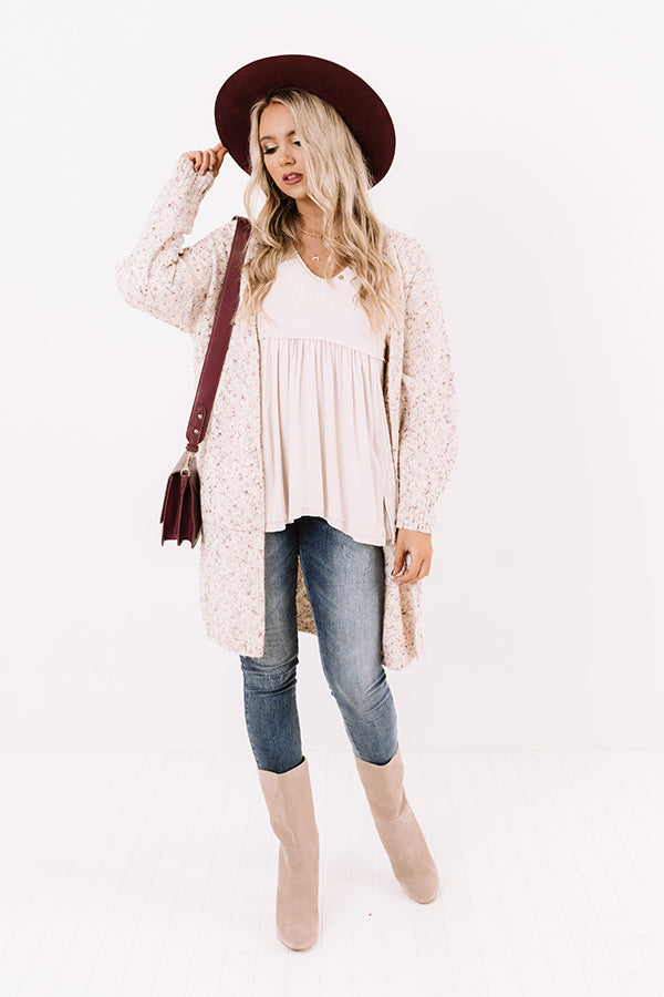 Set For Snuggles Knit Cardigan in Ivory Image - 5