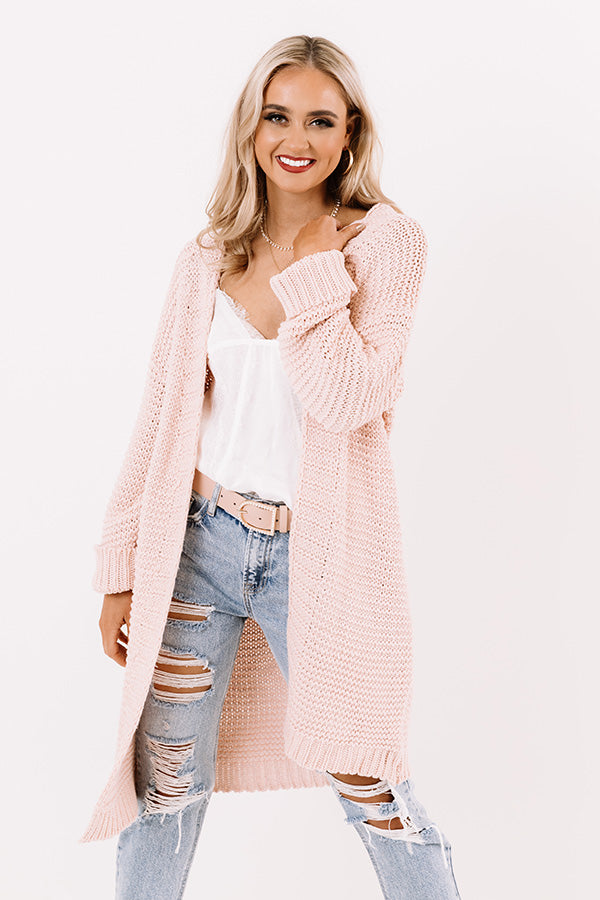 Can't Stop Me Now Knit Cardigan In Light Pink • Impressions Online Boutique