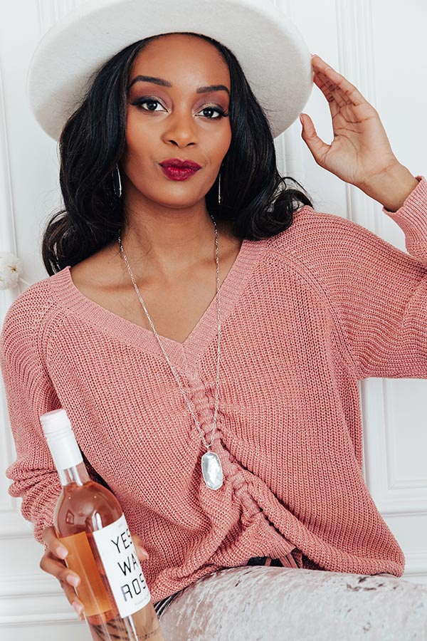 Bonjour Beautiful Knit Sweater In Blush Image - 5