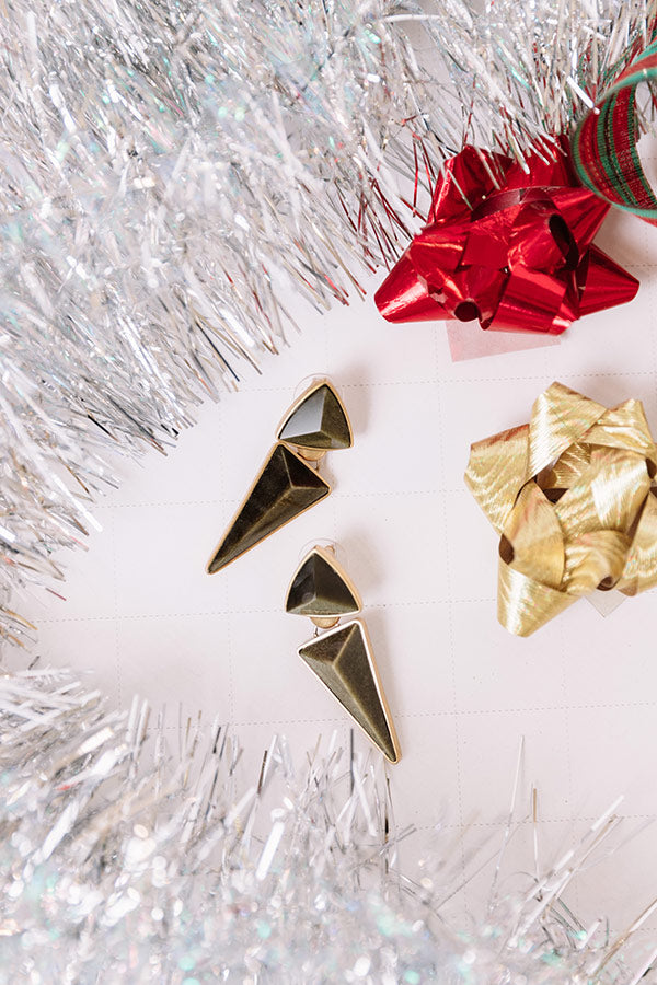 Kendra Scott Vivian Vintage Gold Statement Earrings in Golden Obsidian Image - 1