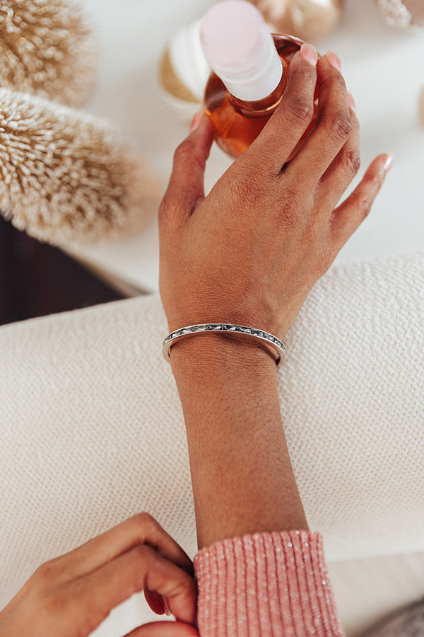 Kendra Scott Jack Silver Cuff Bracelet in Charcoal Gray Crystal Image - 1