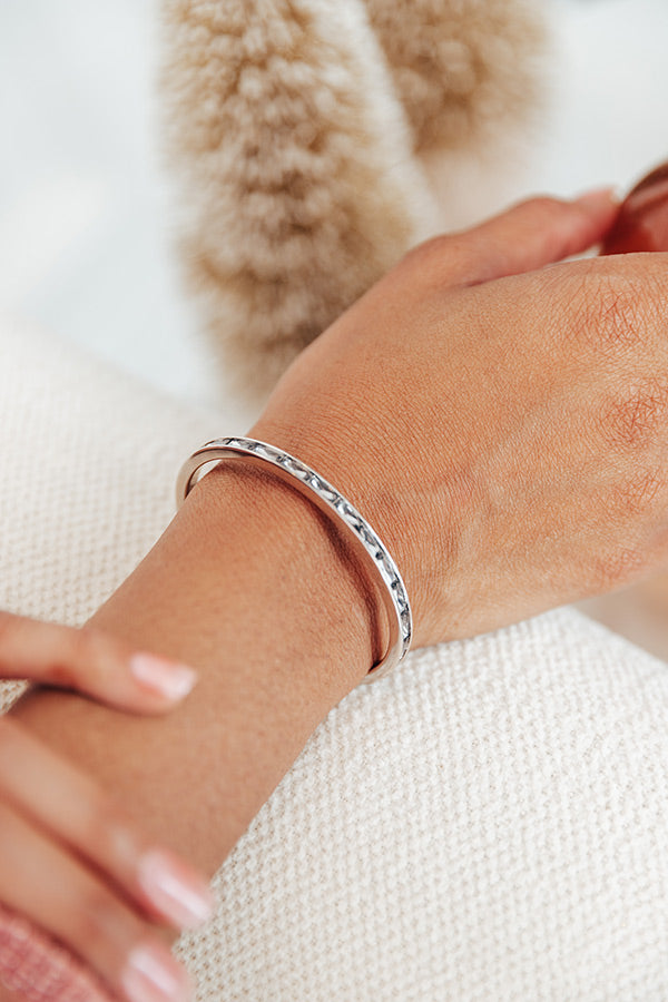 Kendra Scott Jack Silver Cuff Bracelet in Charcoal Gray Crystal Image - 3