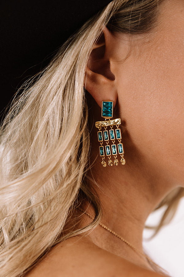 Kendra Scott Jack Vintage Gold Small Statement Earrings in Teal