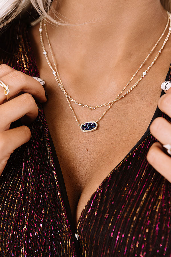 Scott Elisa Gold Pendant Kendra Scott Blue Drusy Necklace Scott
