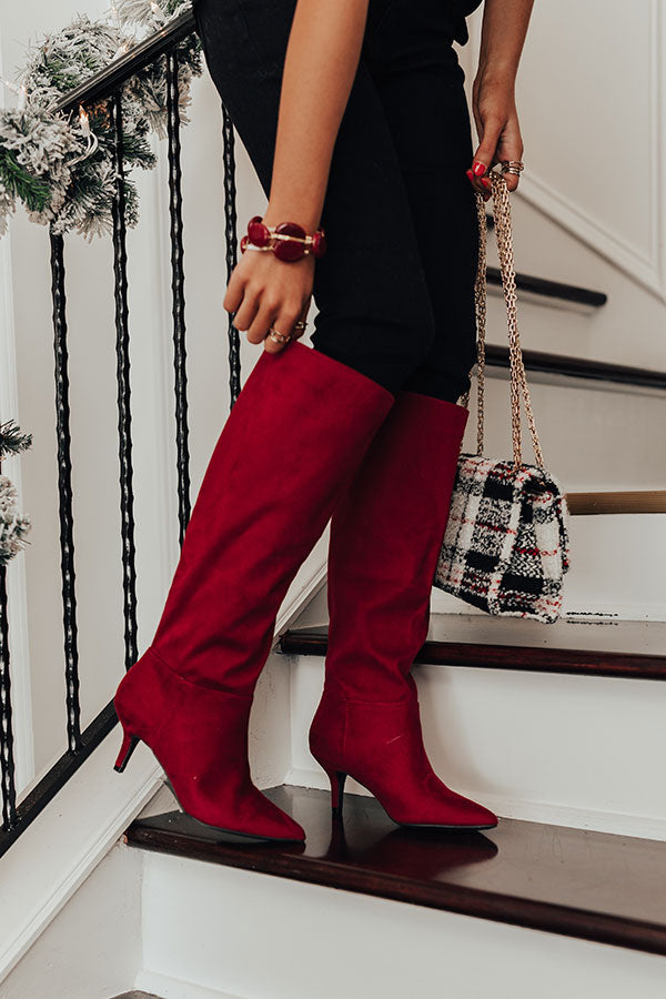 The Ayuna Knee Height Boot In Wine Image - 3