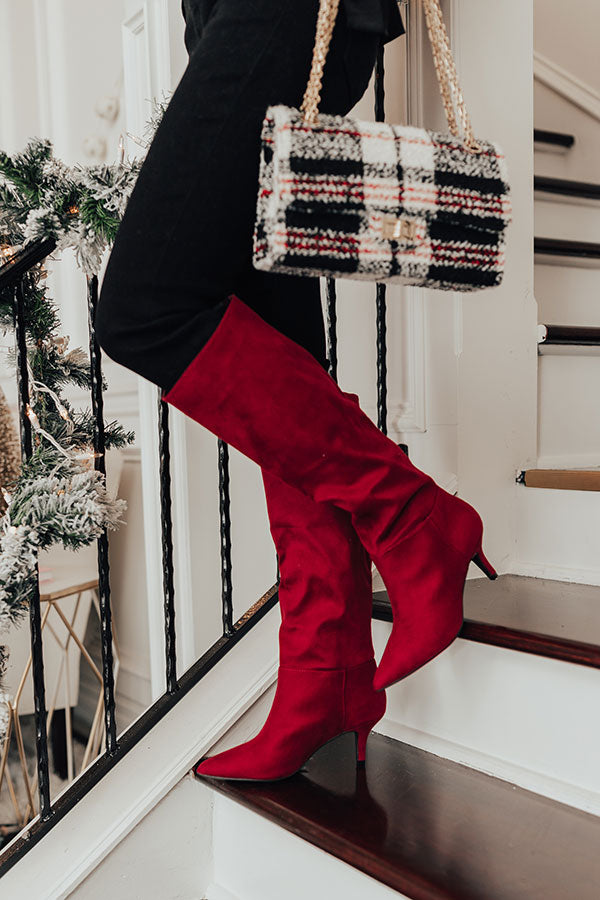 The Ayuna Knee Height Boot In Wine Image - 5