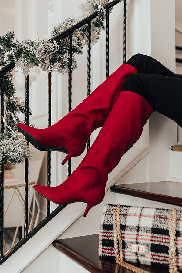 The Ayuna Knee Height Boot In Wine Image - 4