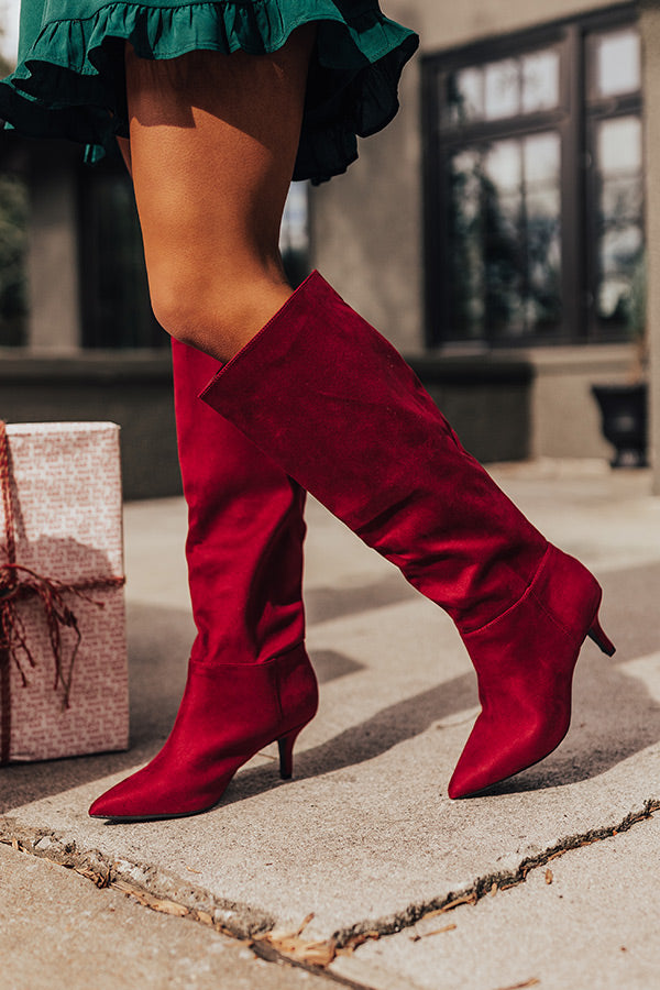 The Ayuna Knee Height Boot In Wine Image - 2