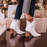 The Gia Faux Leather Bootie In White Image - 1